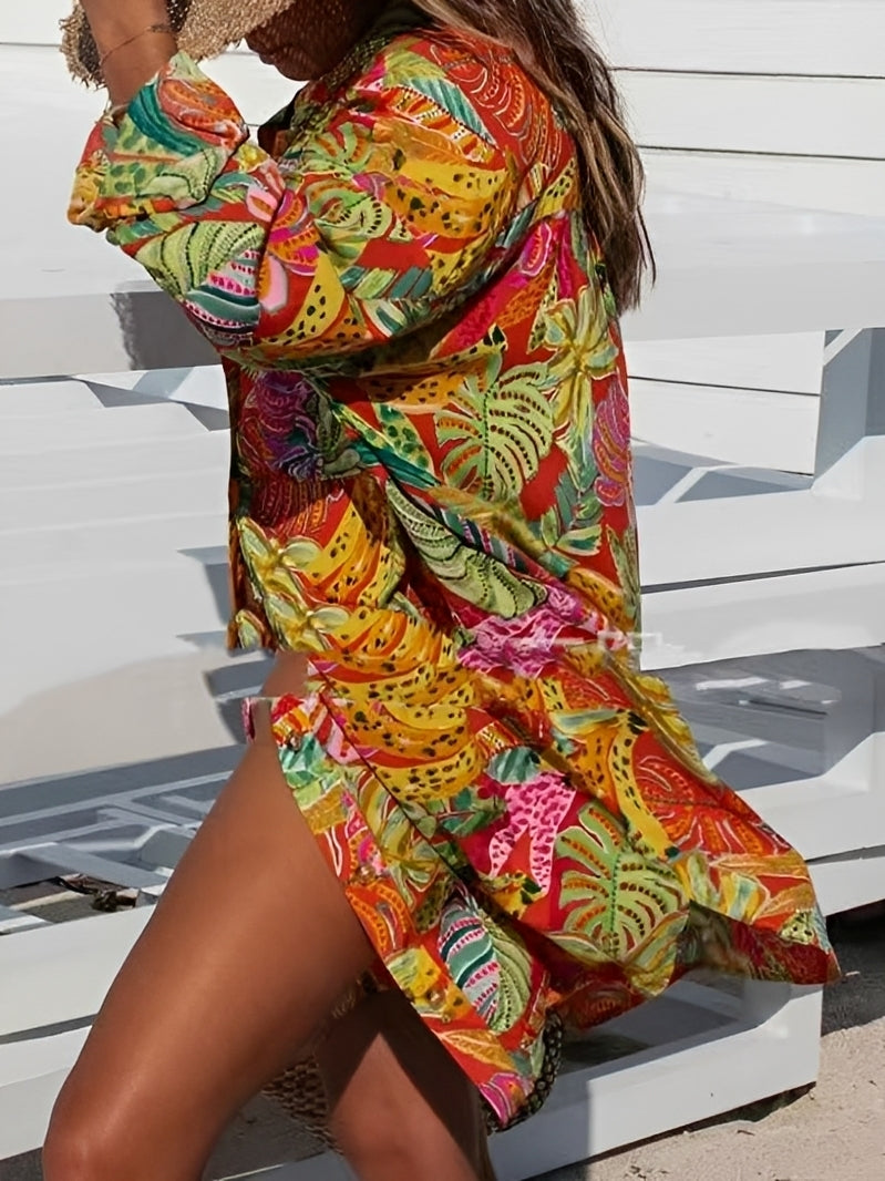 Montes - Robe Chemise à Boutons au Motif Floral