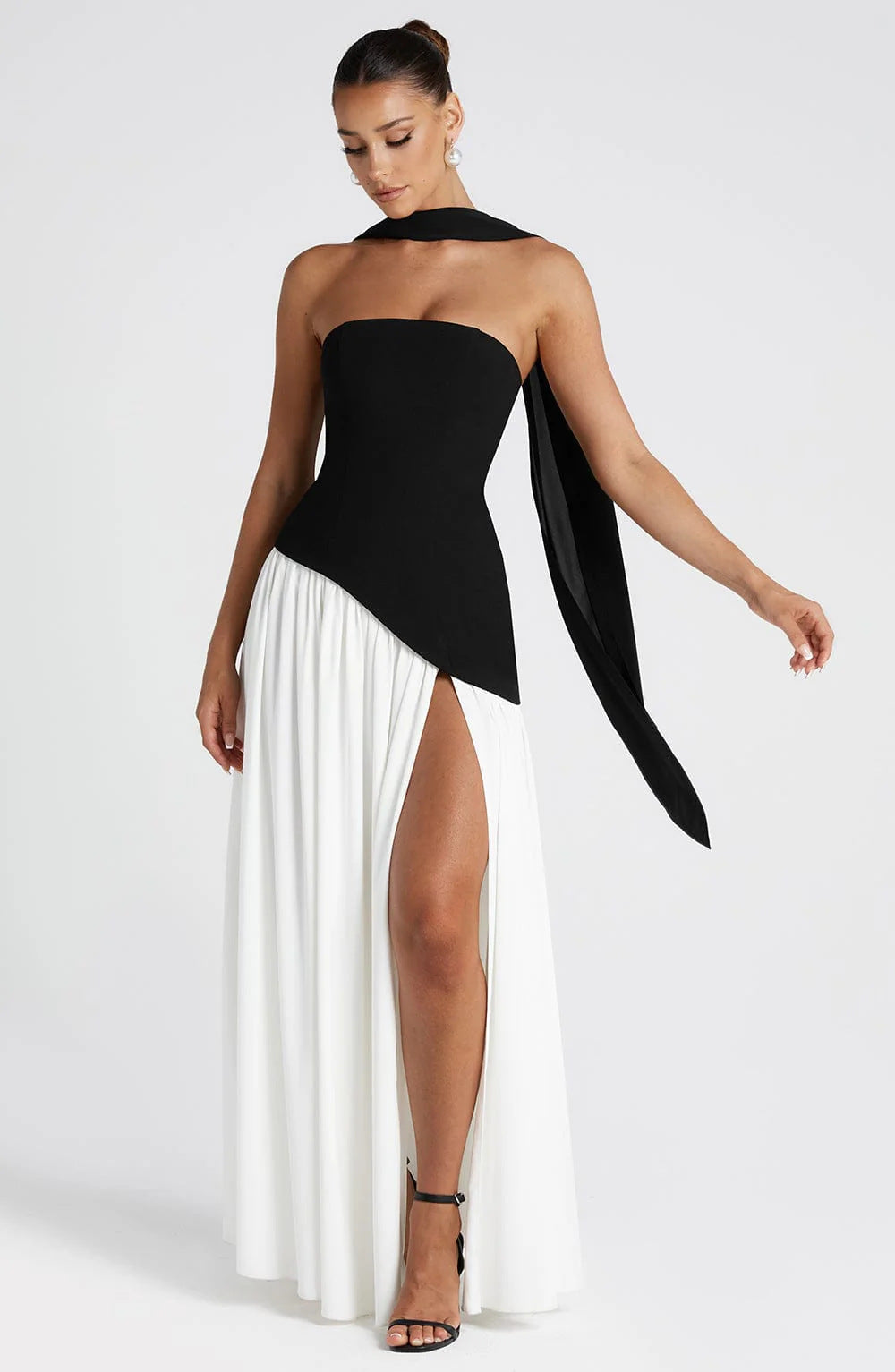 Maggie - Robe longue élégante avec haut tube pour femmes