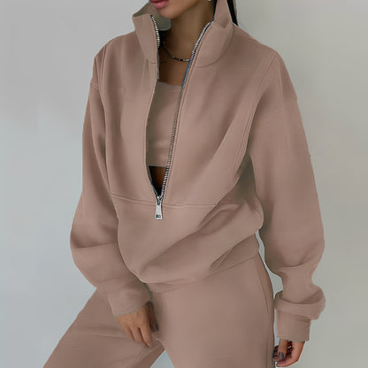 Mélissa - Lässiges zweiteiliges weites Set aus Fleece