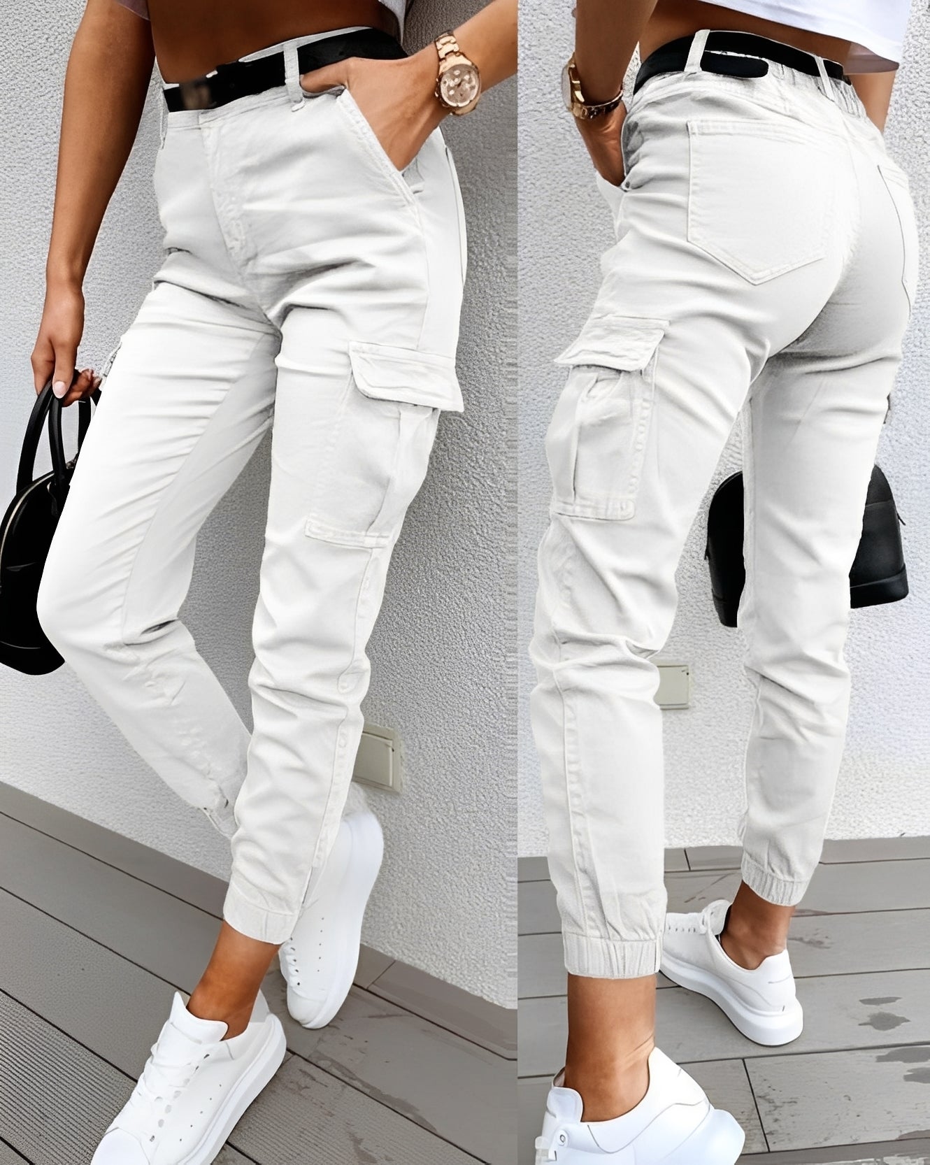 Carrie - Pantalon cargo élégant à taille haute pour femmes