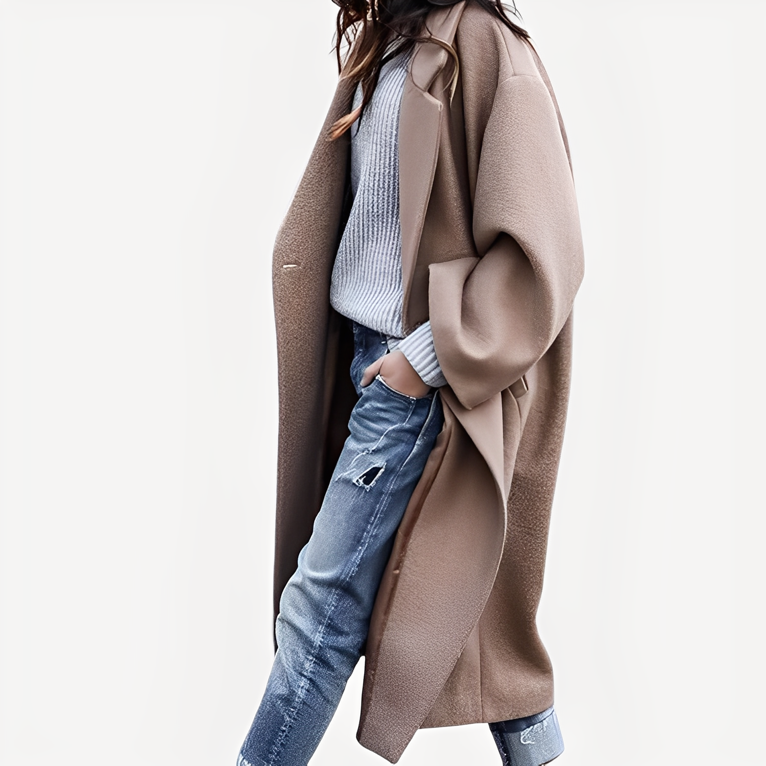 Camellia - Long manteau en laine pour femme