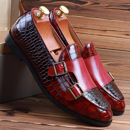 Rafael - Mocassins en cuir pour hommes avec double boucle, élégants