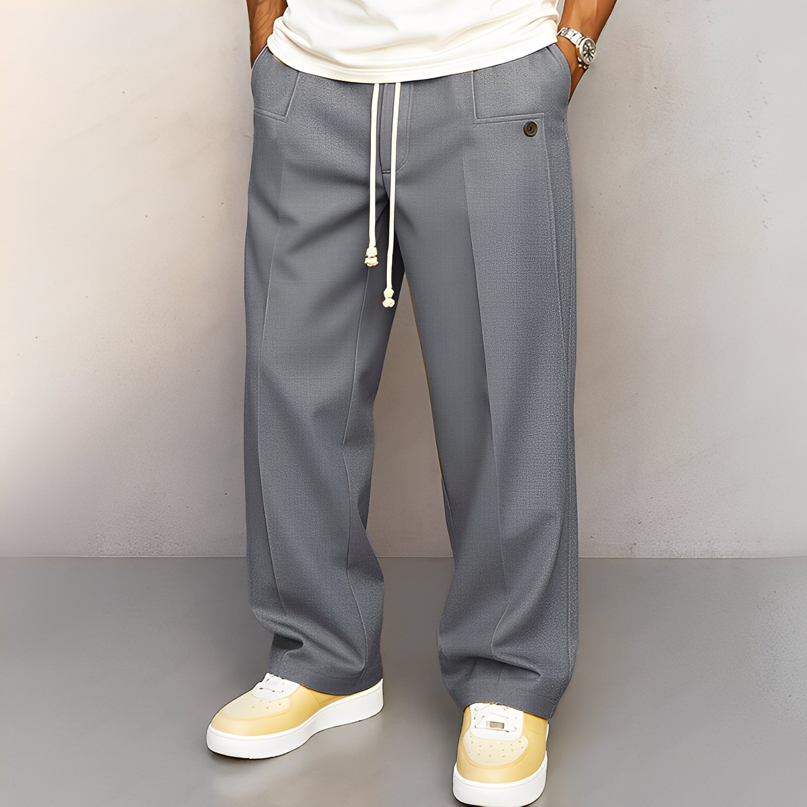 Kevin - Pantalon ample et confortable à jambe large pour homme
