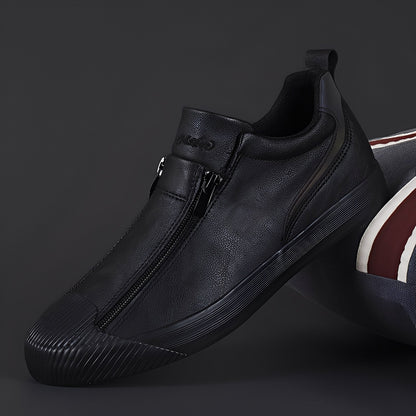 Jerred - Chaussures en cuir contemporaines pour hommes avec fermeture éclair