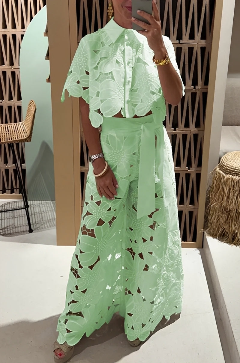 Erica - Tenue chic avec haut fluide et pantalon pour femmes