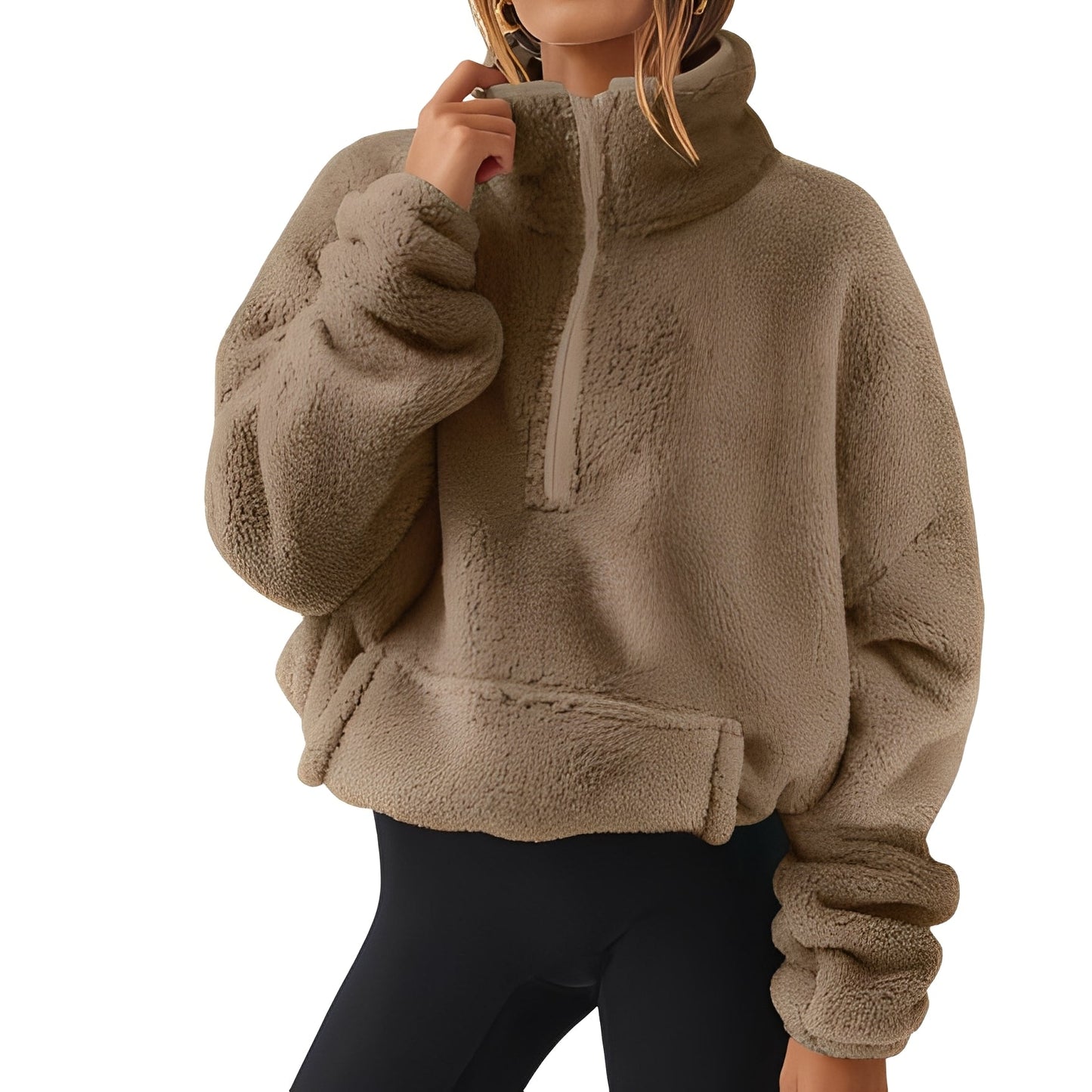 Tiffany - Warm velvet sweatshirt with zipper for women