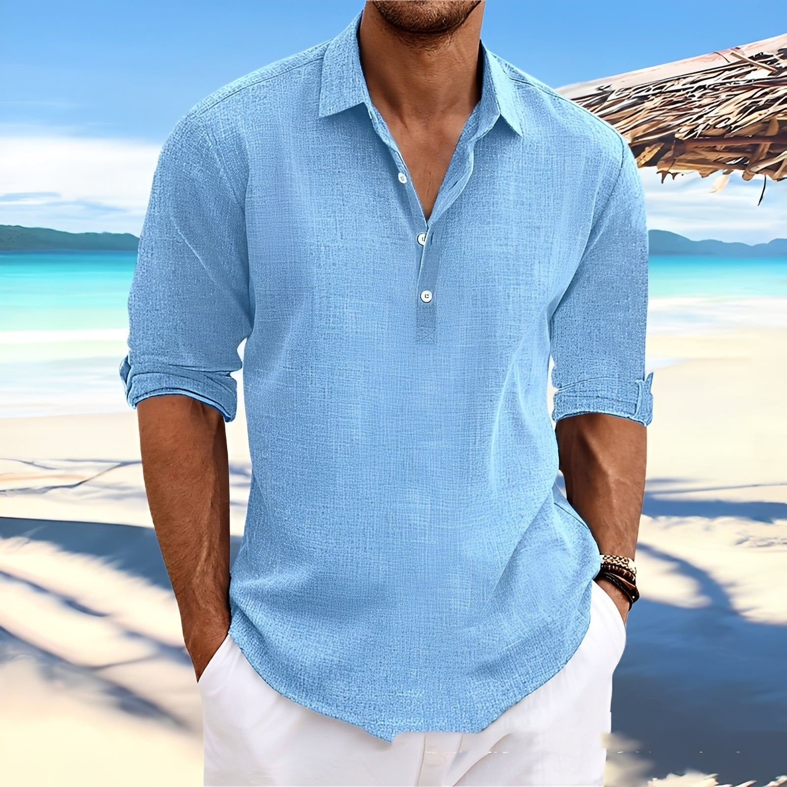 Ricky – Chemise homme à manches longues – pour des journées chaudes et douillettes
