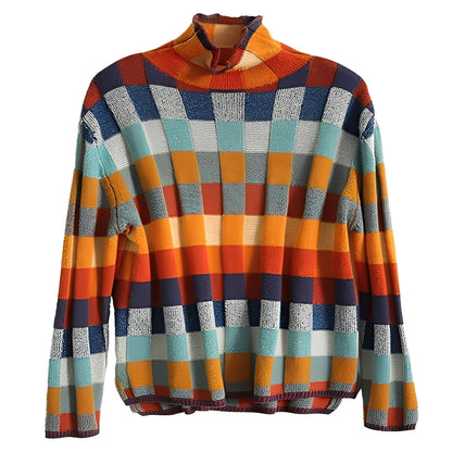 Katherine - Pull élégant en cachemire patchwork pour femmes