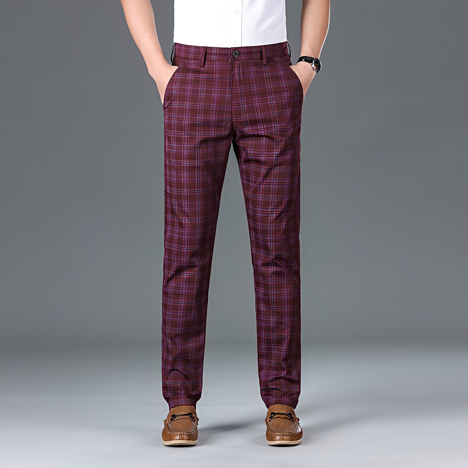 Myers - Pantalon relax à motif carreaux