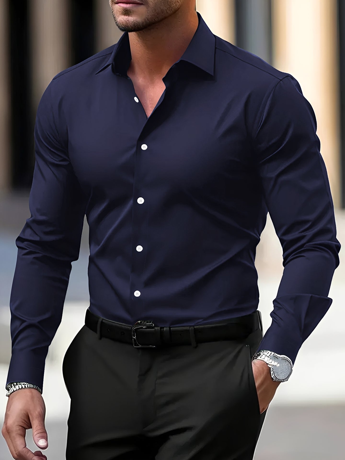 Jeremy – Chemise homme à manches longues – pour moments décontractés et formels