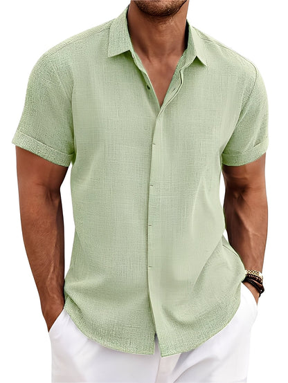 Caelum - Chemise homme simple à manches courtes et décontractée
