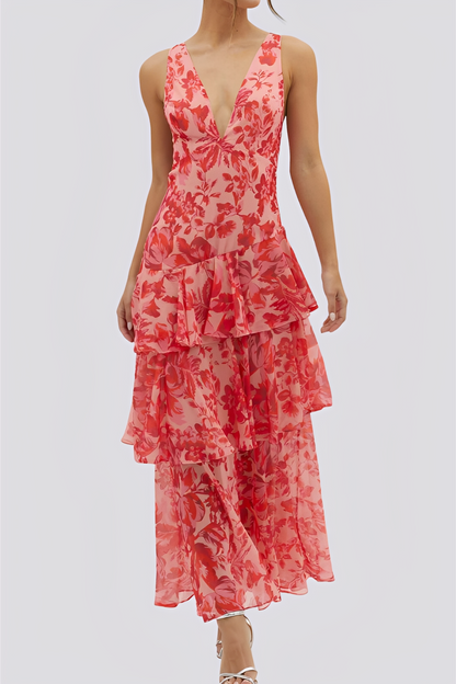 Tiffany - Elegantes langes Kleid mit Neckholderkragen für Damen