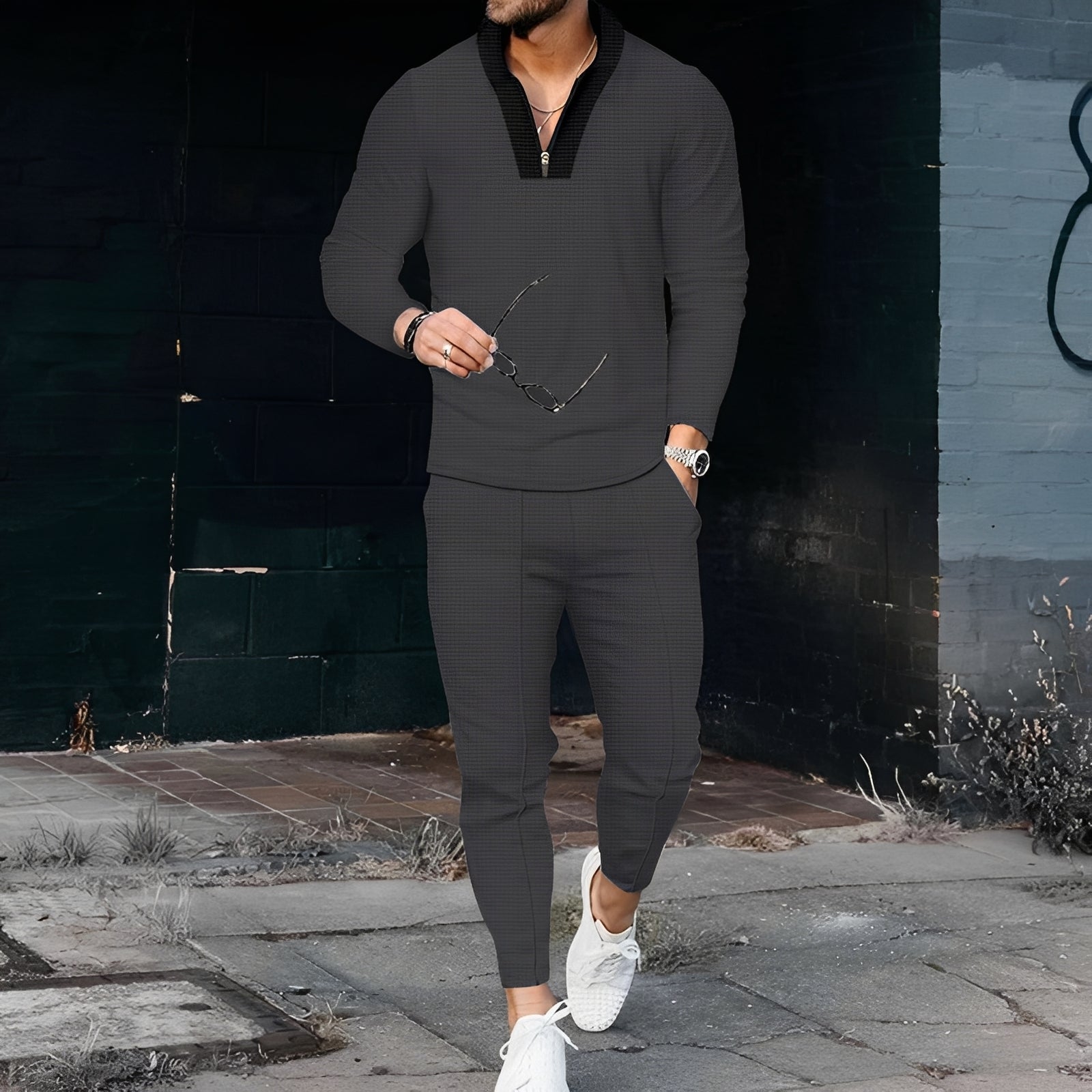 Andrew - Ensemble de sport raffiné avec motif texturé pour hommes