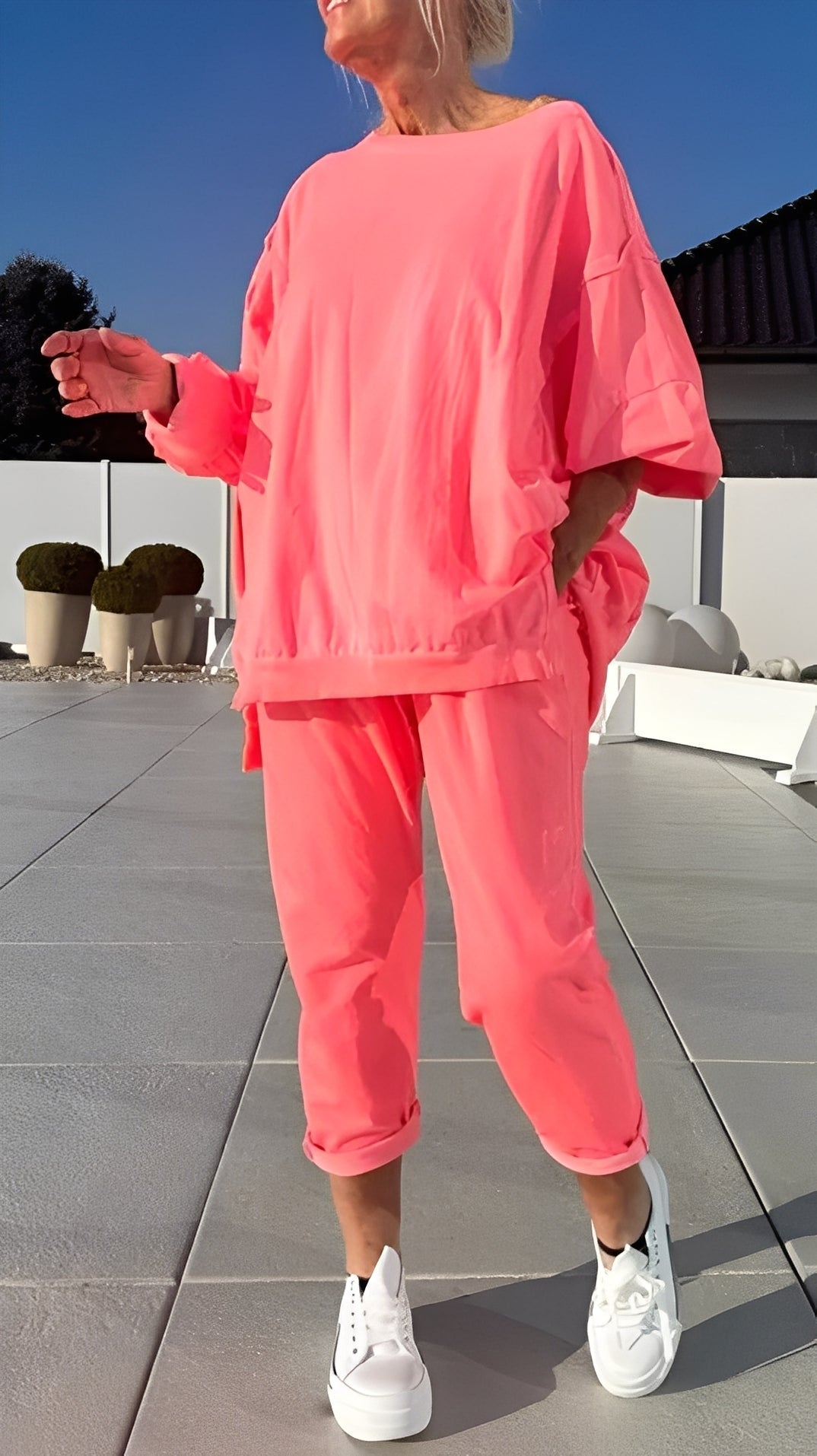 Eleanore - Ensemble relax avec haut large et pantalon pour femmes