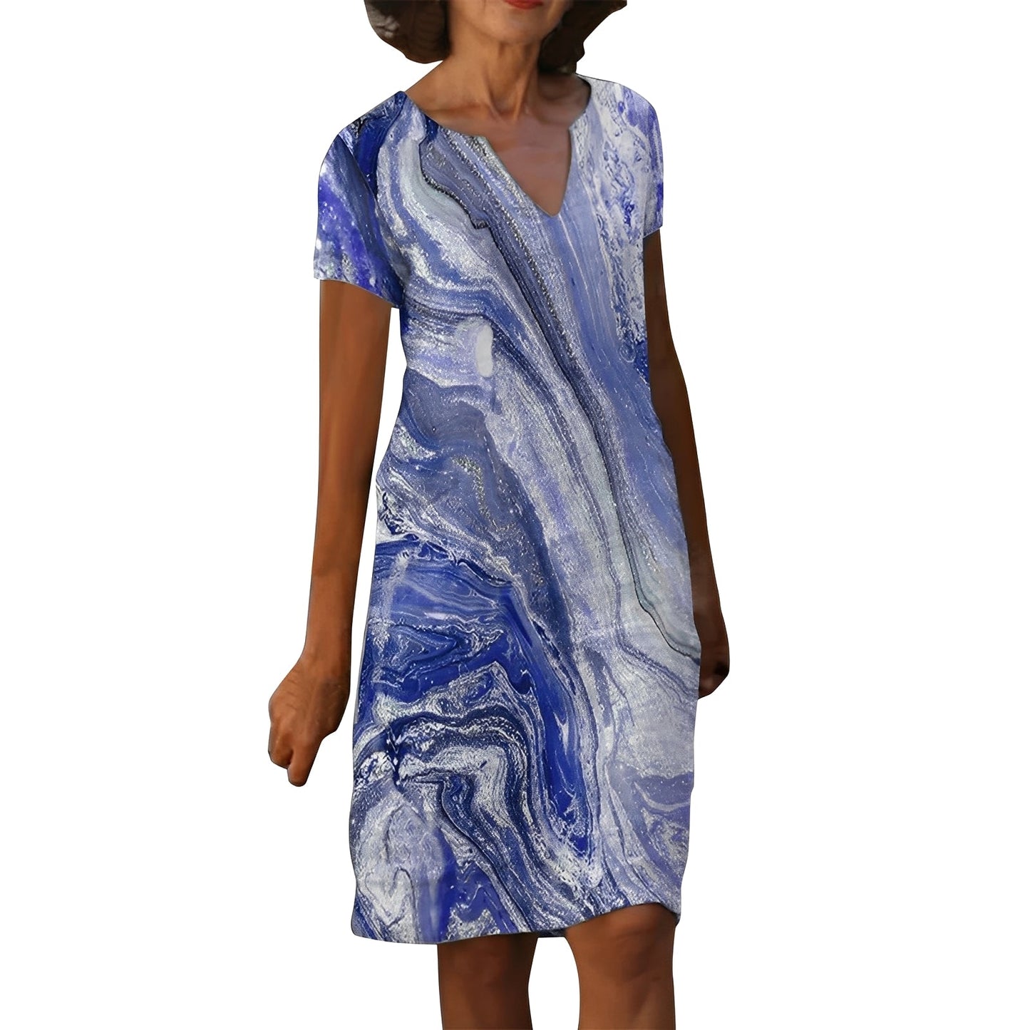 Molly - Elegantes Kleid mit V-Ausschnitt und Muster für Damen