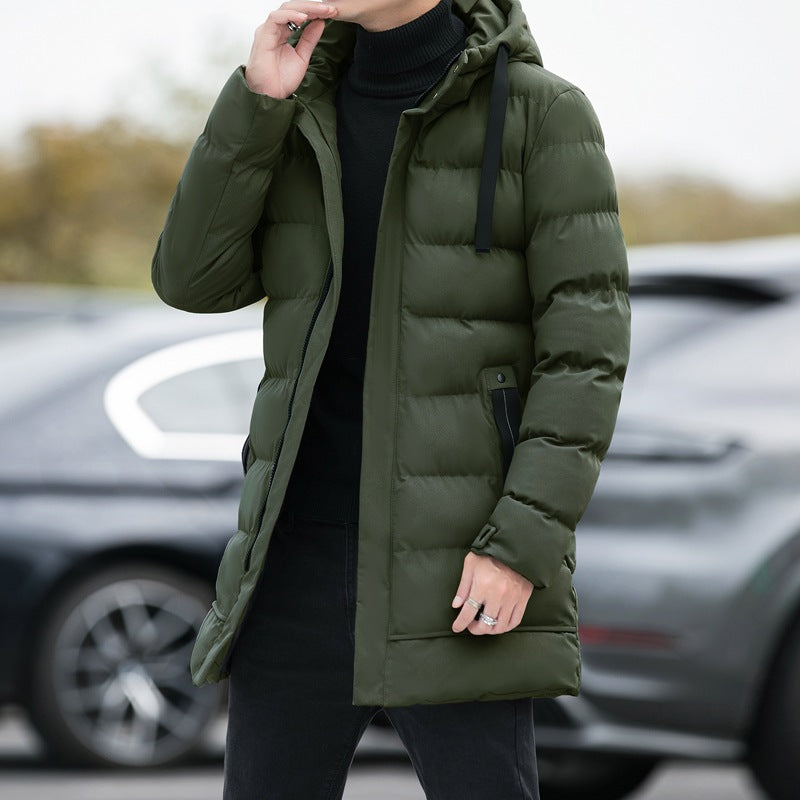 Marvin - Long quilted hooded coat for man