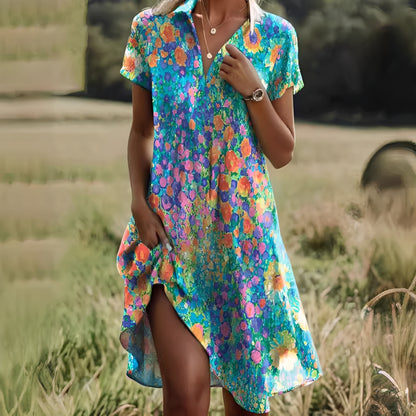 Ellese - Robe vintage à imprimé floral pour femmes