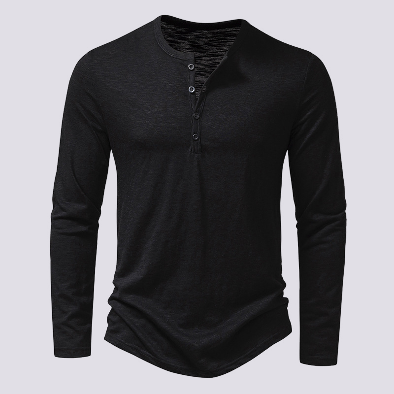 Tony - Chemise à manches longues décontractée avec patte de boutonnage pour hommes