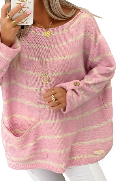 Elianna - Grand pull à rayures décontracté pour femmes