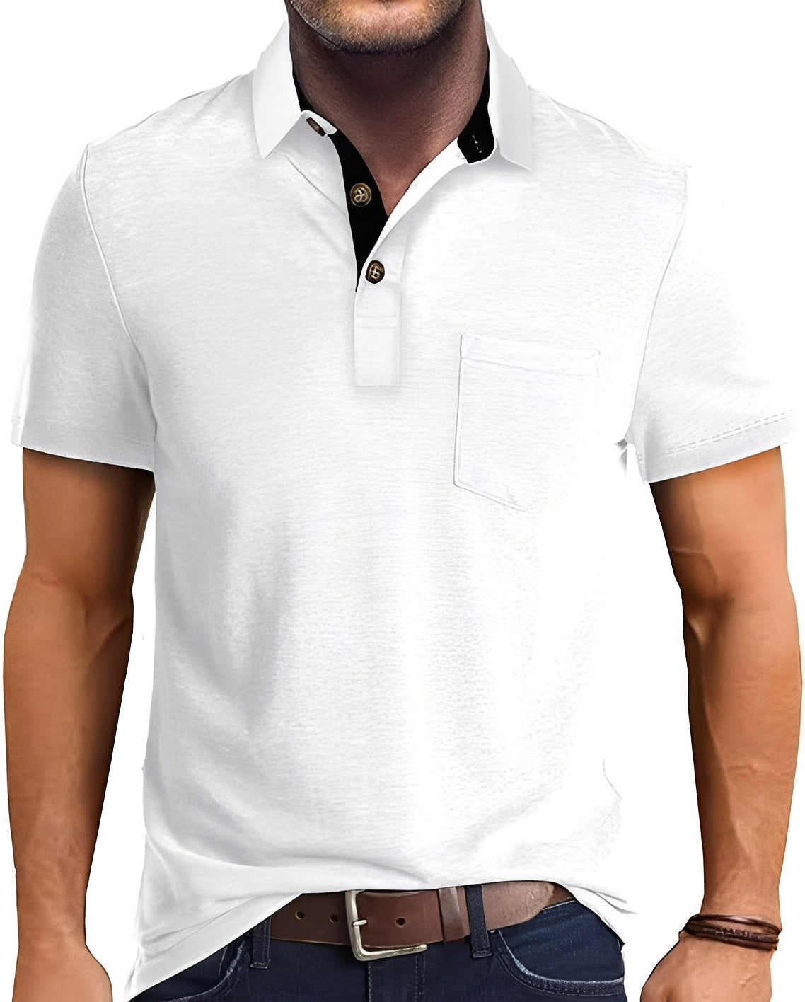 Luis - Comfortable shirt with folded collar for men