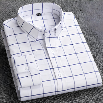 Jezriel - Chemise à carreaux tendance à manches longues pour homme