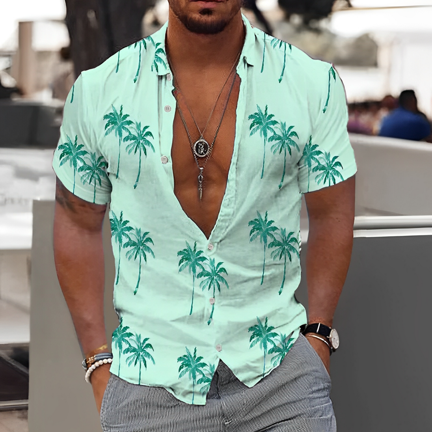 Rowen - Leinenhemd mit Mustern