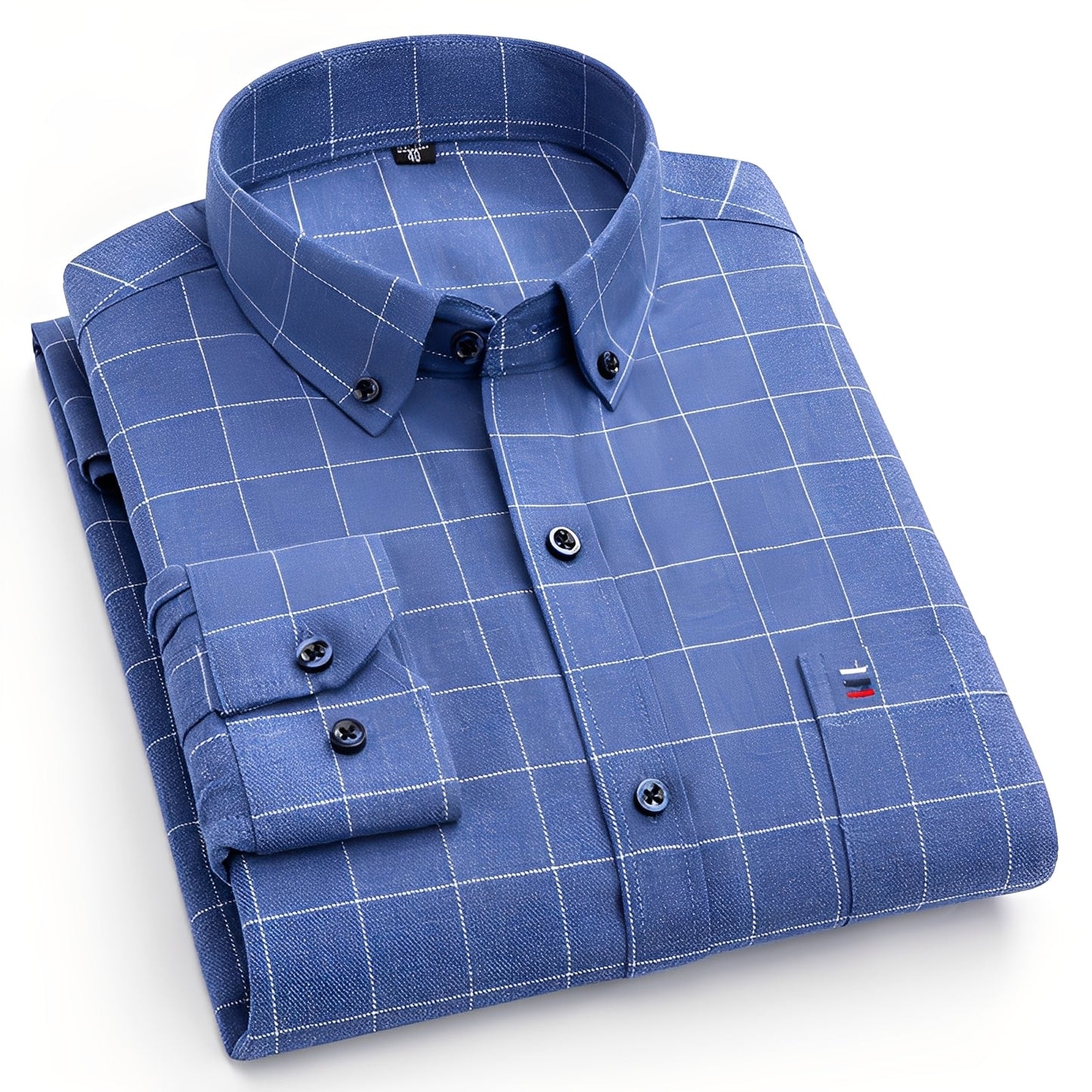 Nikolas - Chemise en coton à carreaux pour homme, style décontracté