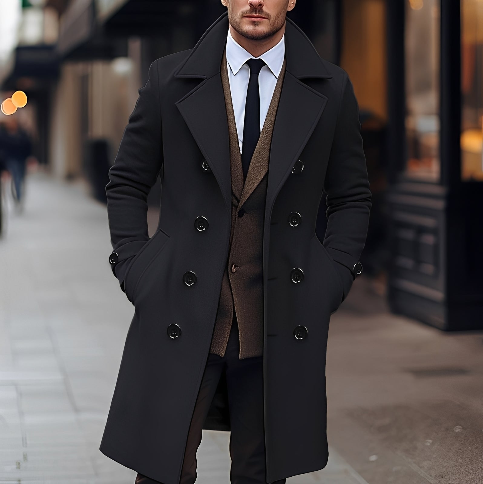 James - Manteau en laine chic à double boutonnage pour homme