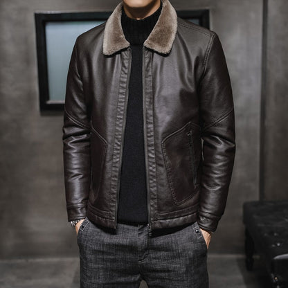 Ben - Vintage Motorradjacke aus warmem Leder für Herren