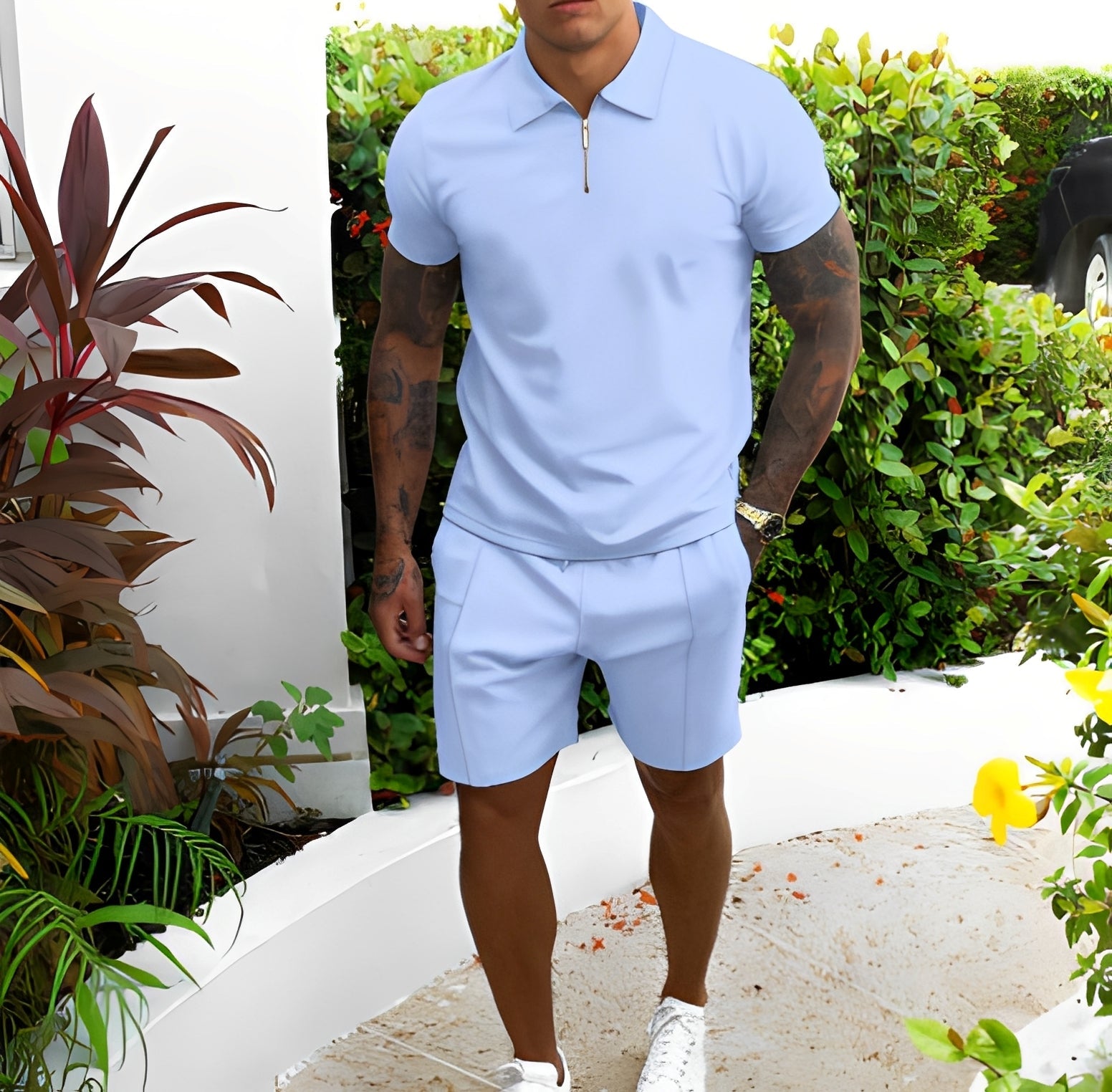 Richard - Ensemble polo et shorts décontracté pour hommes