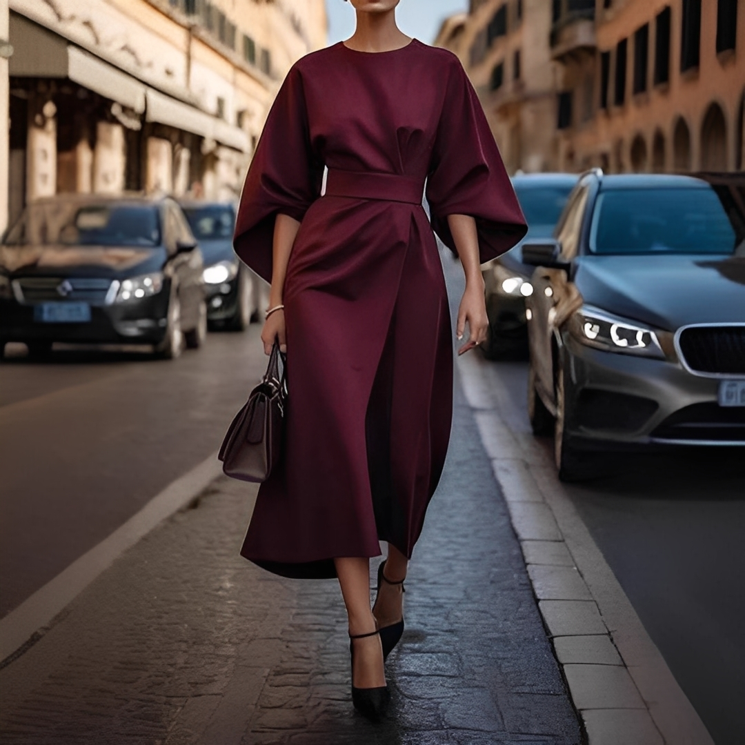 Lauriane - Robe élégante à manches lanternes pour femmes