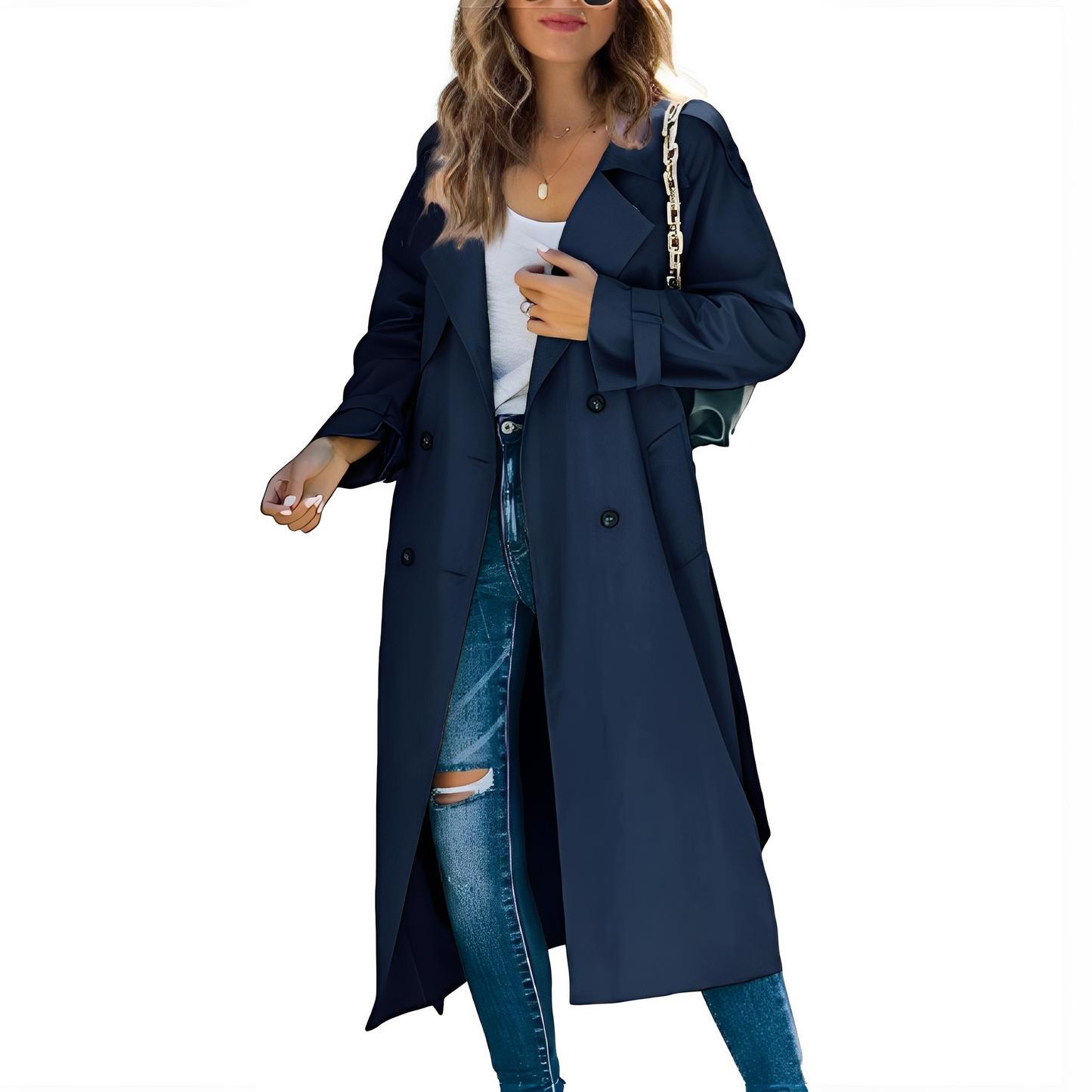 Jodie - Long manteau chic croisé pour femmes