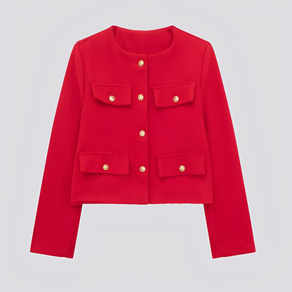 Emelia - Short and elegant women's jacket with buttons