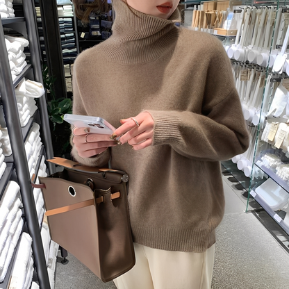 Ophélie - Élégant pull à col roulé pour femme