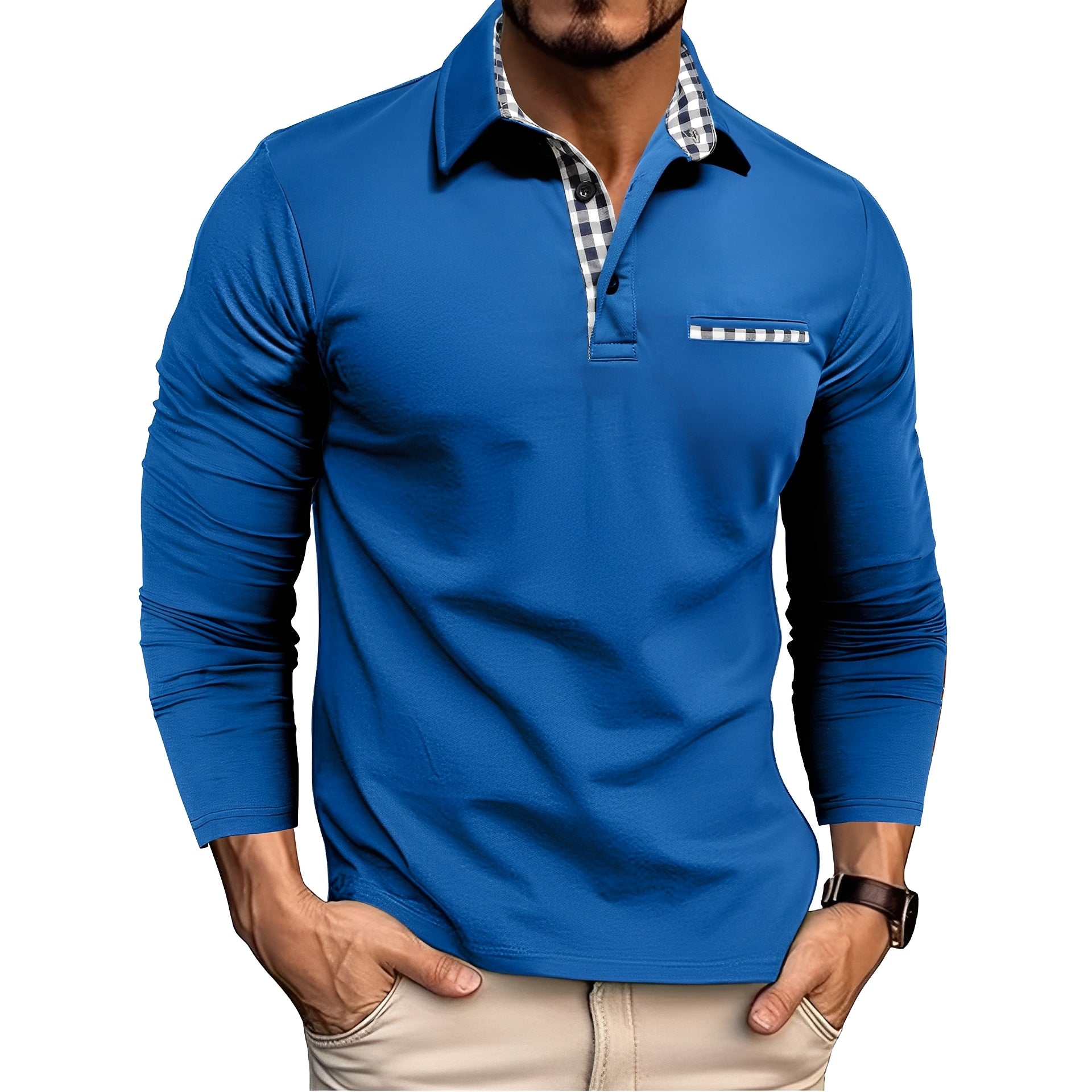 Cédrick - Polo d'hiver chaud à manches longues pour homme