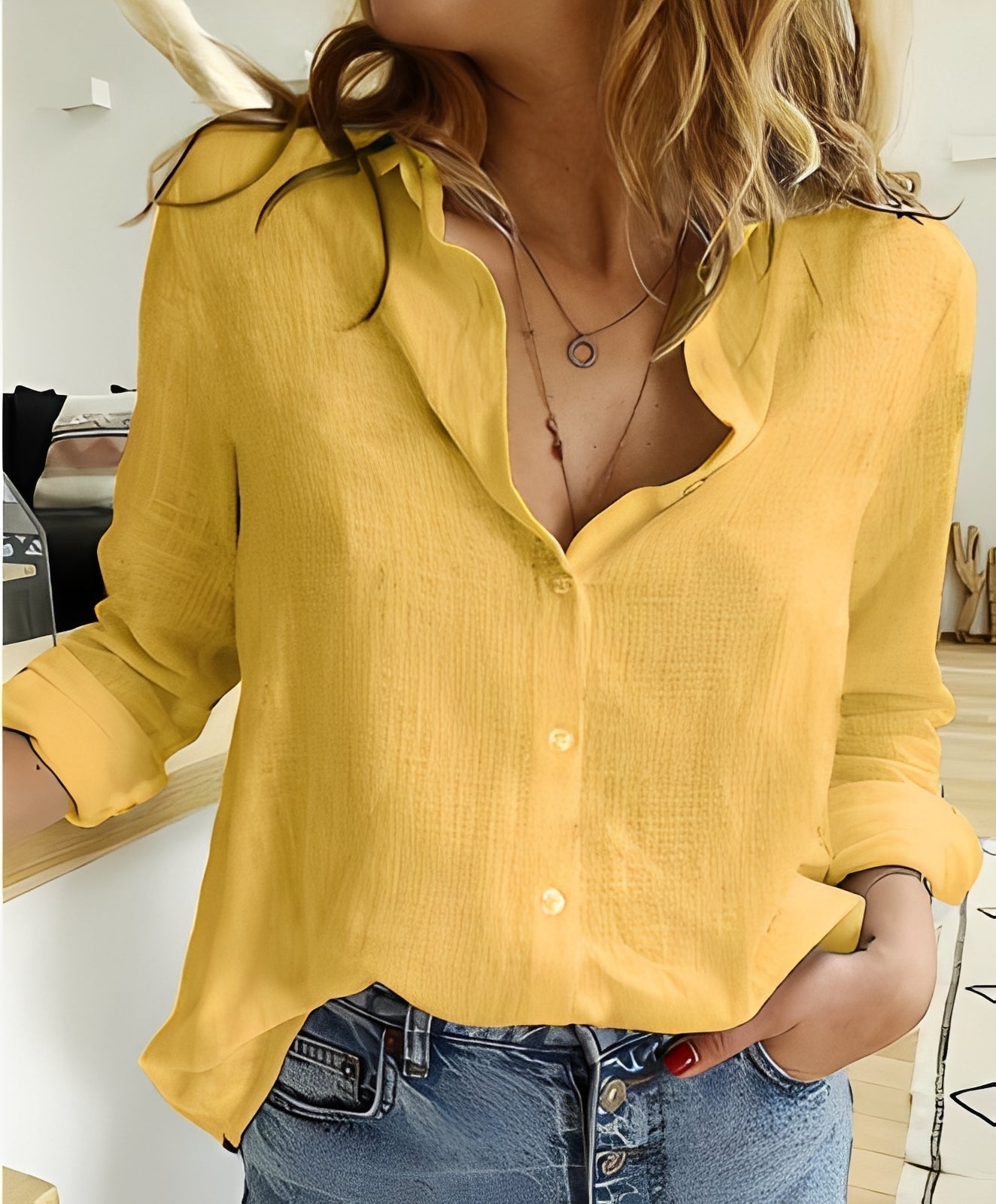 Sandra – Chemise femme à manches longues – ample et décontractée