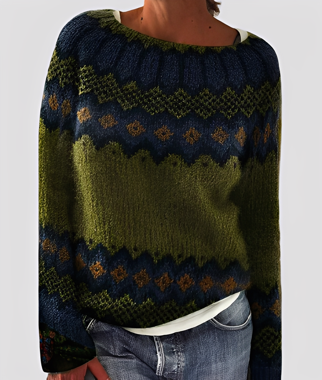 Christal - Pull ample en laine à la mode pour femmes