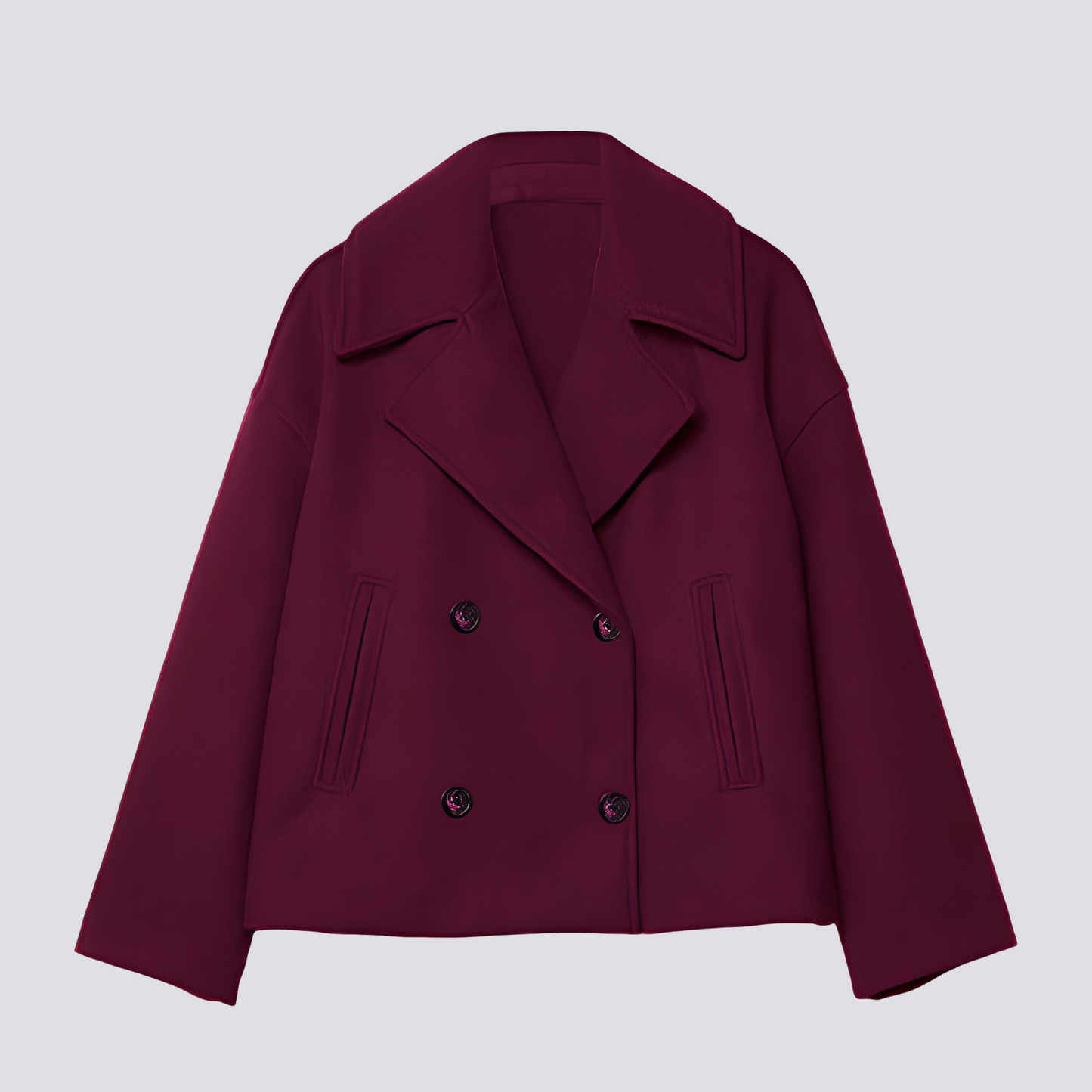 Bethney - Veste courte raffinée en laine avec col à revers pour femmes