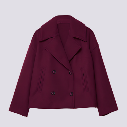 Bethney - Veste courte raffinée en laine avec col à revers pour femmes