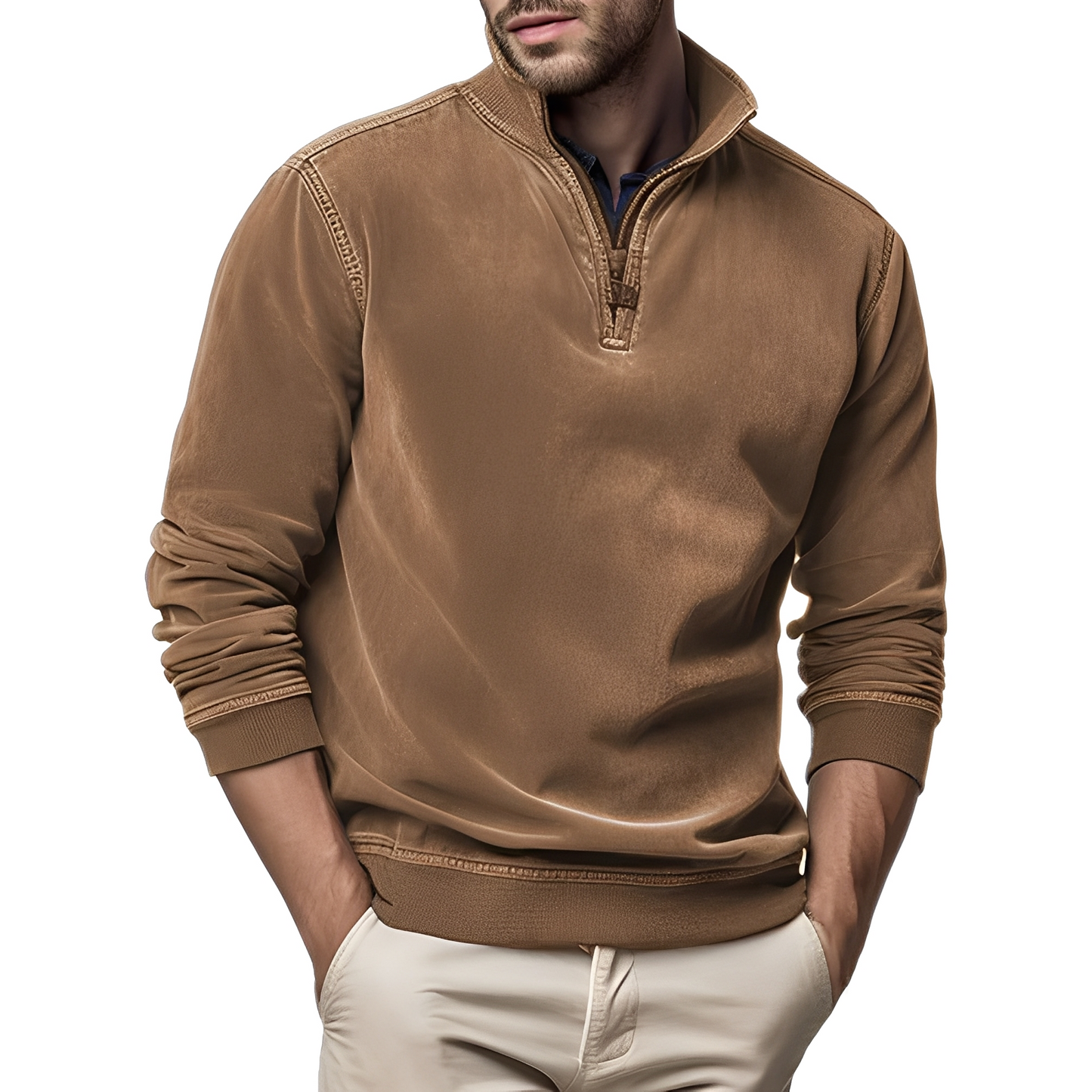 Dunstan - Sweat à la mode en polaire lavée pour homme