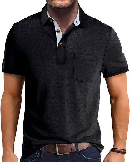 Luis - Comfortable shirt with folded collar for men