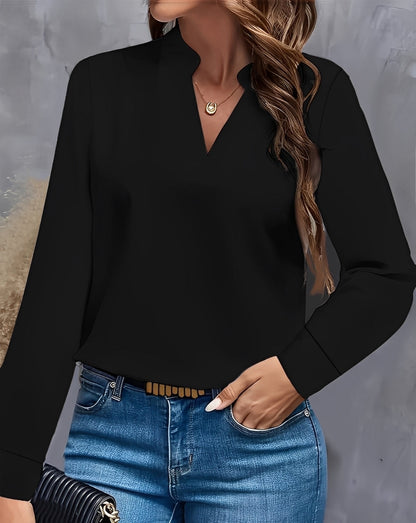 Shania - Elegant and loose blouse with V-neck for women