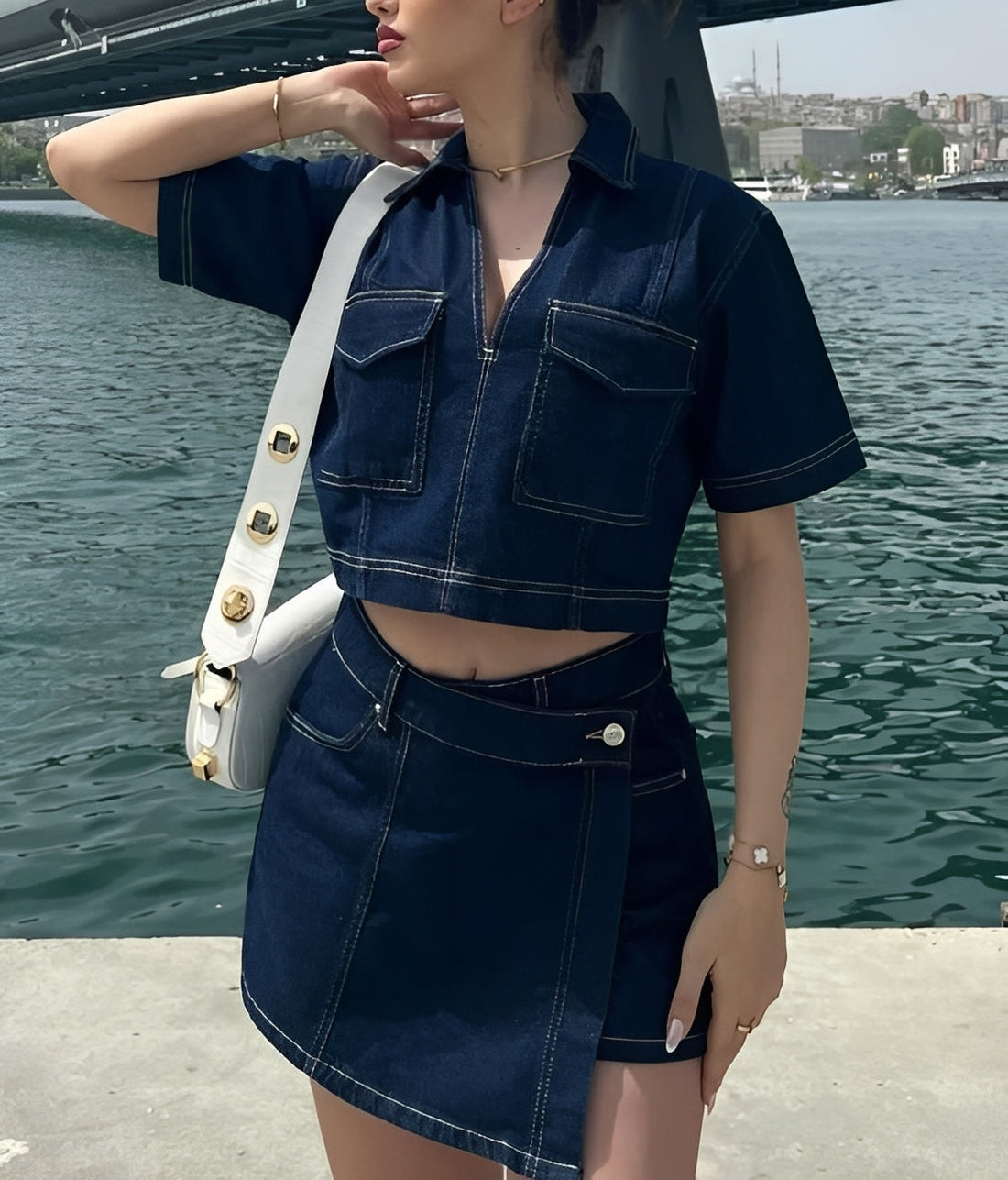 Tilly - Ensemble de Top et Jupe en Jean