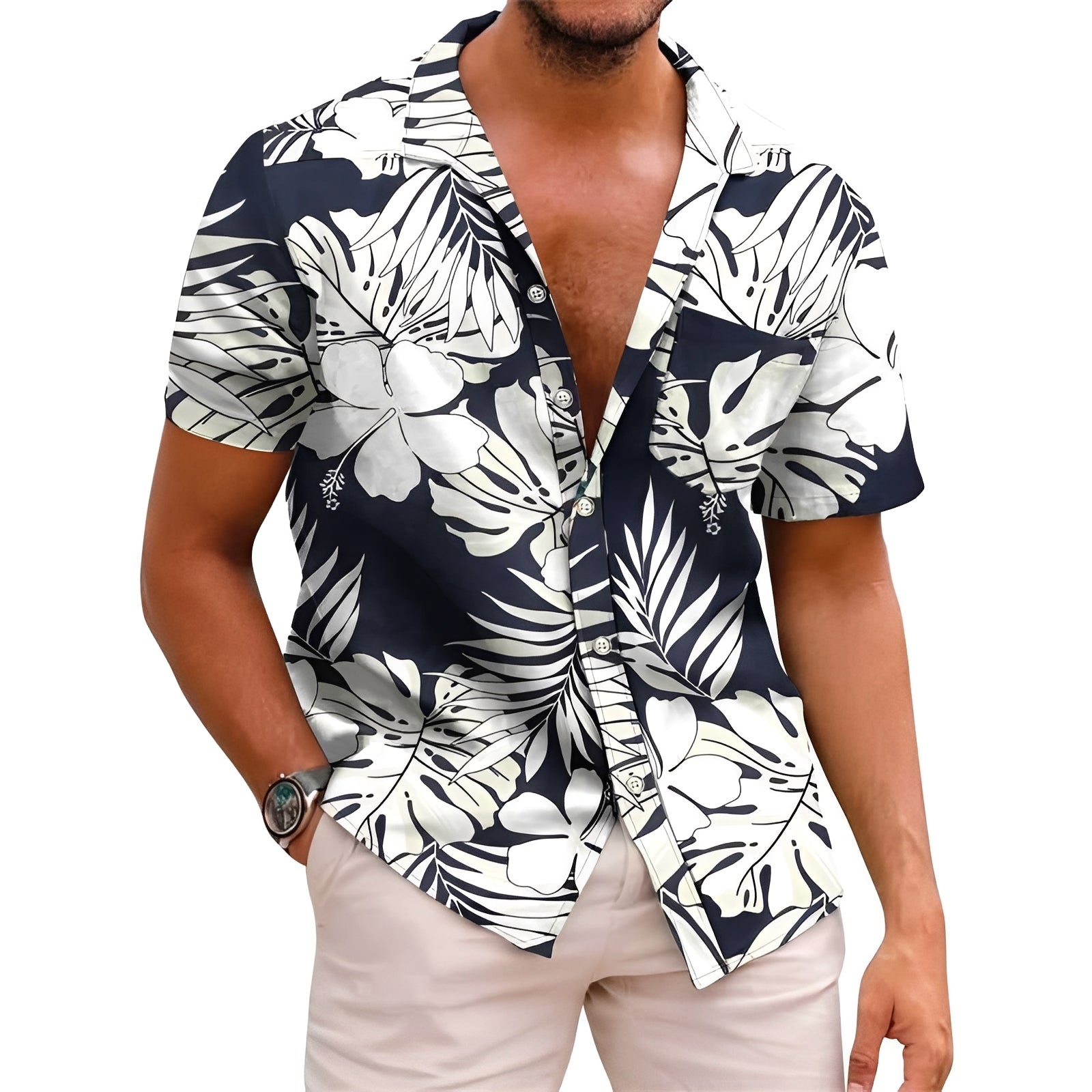 Harry - Chemise homme à motif tropical chic