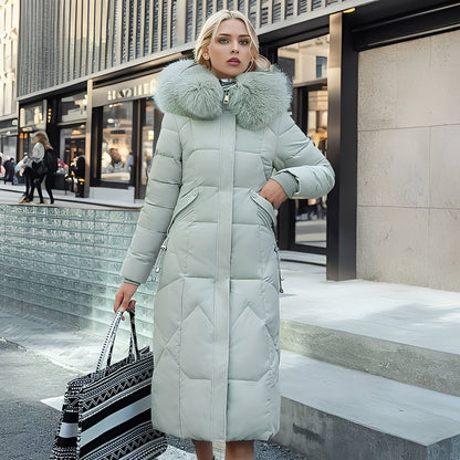 Rachel - Elegant and fitted coat with hood for women