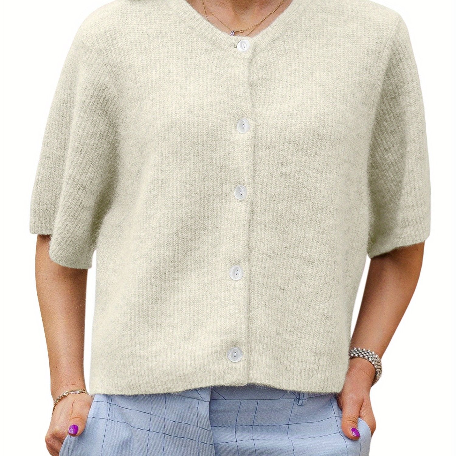 Margie - Cardigan ample à manches courtes pour femmes