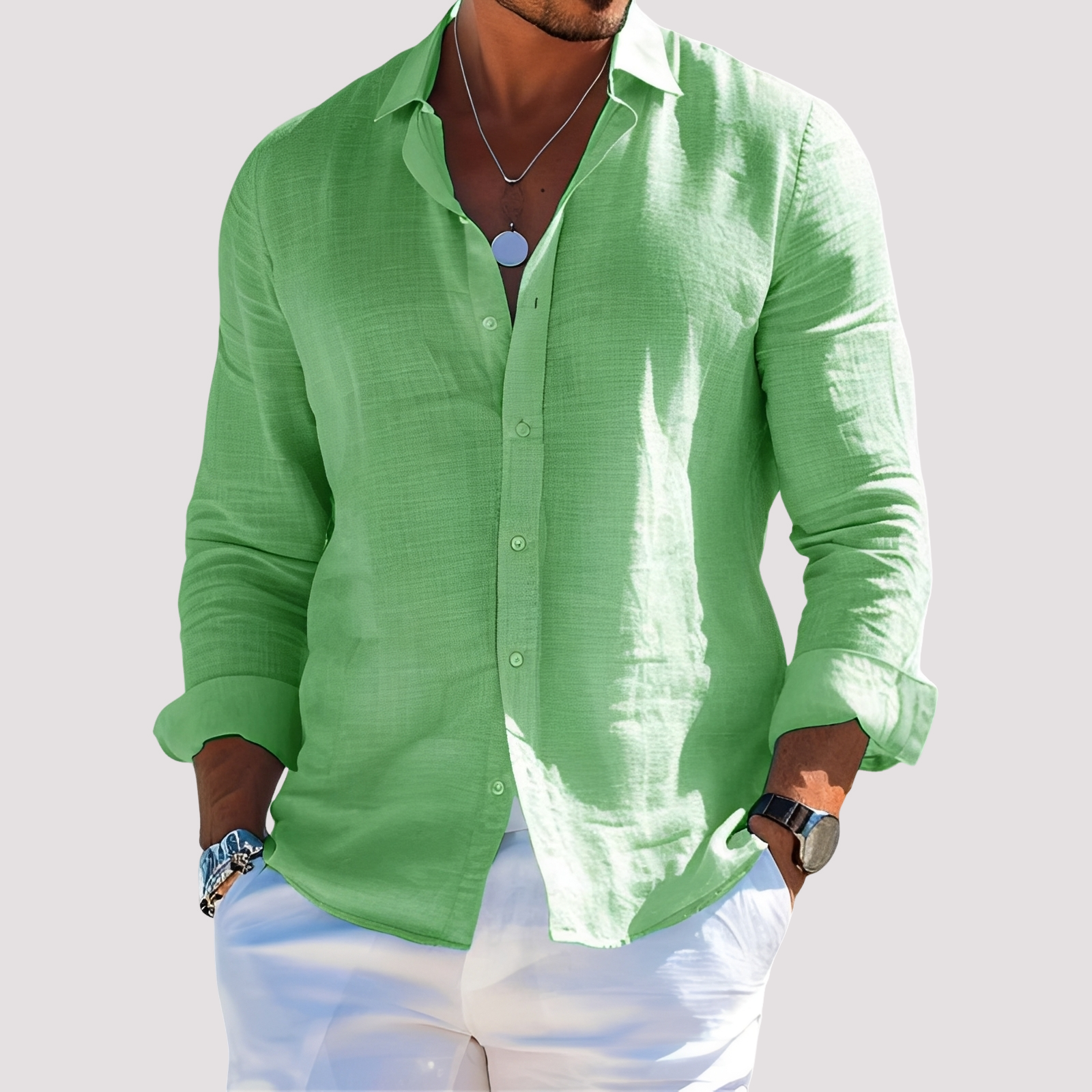 Dale – Chemise à manches longues pour hommes – Casual et relax