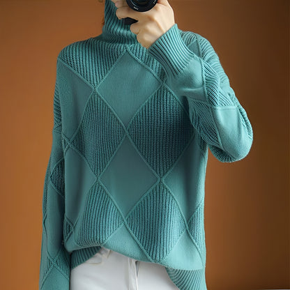 Mariette - Oversized winter turtleneck sweater for women