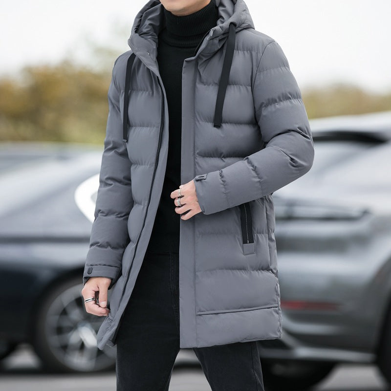 Marvin - Long quilted hooded coat for man