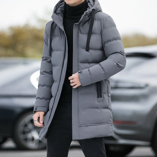 Marvin - Long quilted hooded coat for man